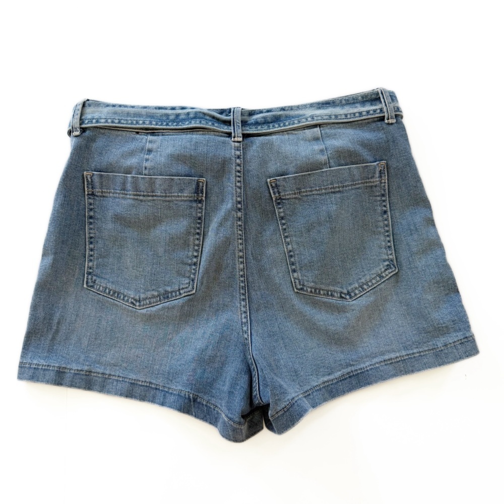 Gap Shorts Womens 14 High Rise Belted Stretch Denim Casual Summer Boho - Picture 7 of 7